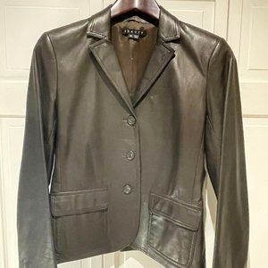 Theory Leather Blazer Size 10